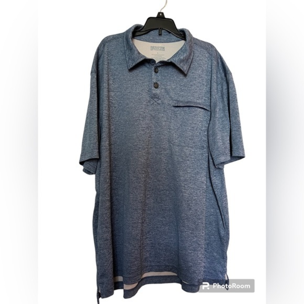 Duluth Trading Company polo shirt heathered blue men’s size L‎